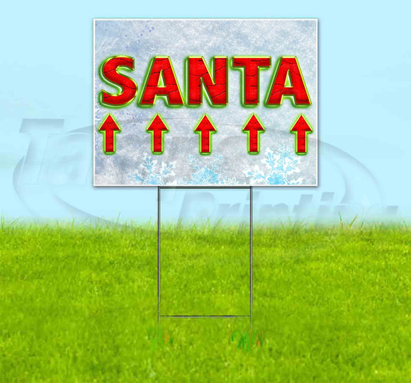Santa Arrow Yard Sign