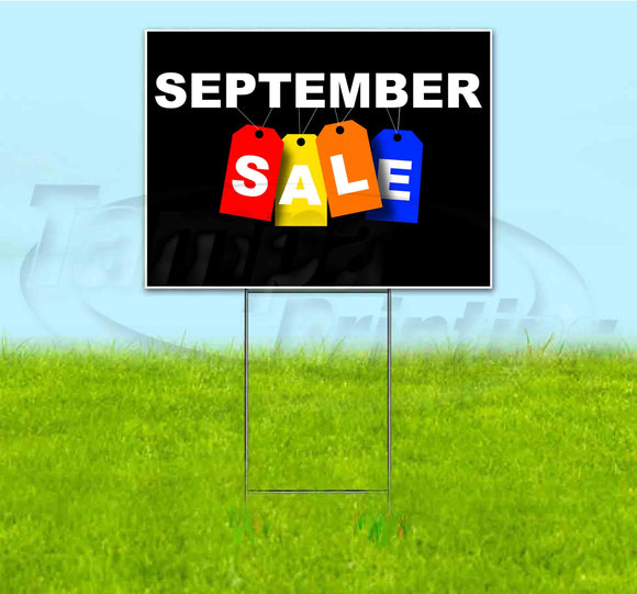 September Sale Tag Yard Sign