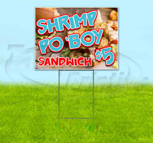 Shrimp Po Boy $5 Sandwich Yard Sign