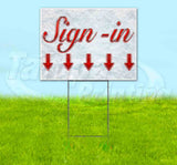 Sign-In Down Red & Chrome Yard Sign