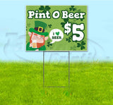 St Patricks Pint O Beer $5 Yard Sign