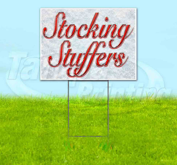 Stocking Stuffers Red & Chrome Yard Sign