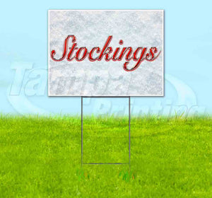 Stockings Red & Chrome Yard Sign