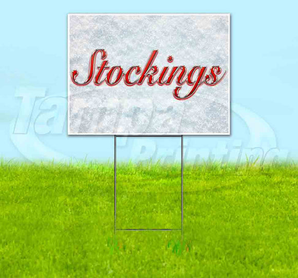Stockings Red & Chrome Yard Sign