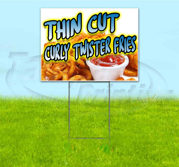 Thin Cut Curly Twister Fries Yard Sign