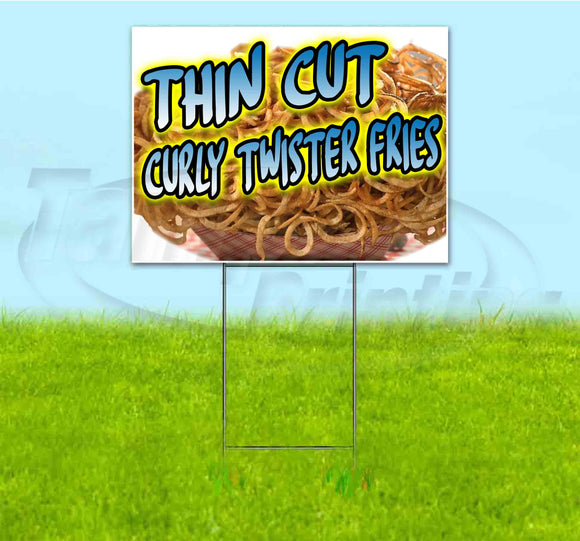 Thin Cut Curly Twister Fries Yard Sign