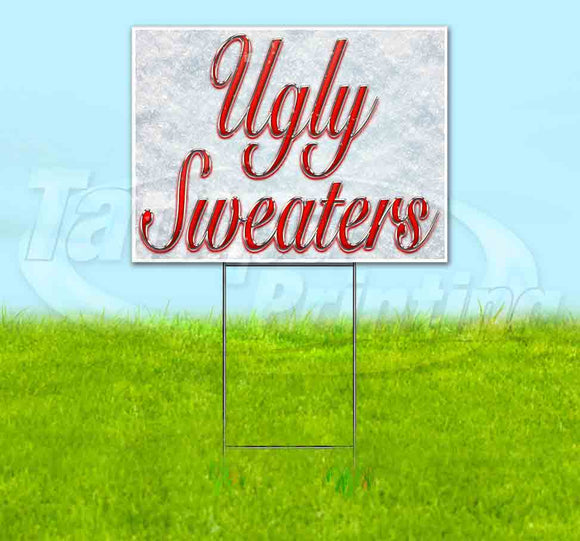 Ugly Sweaters Red & Chrome Yard Sign