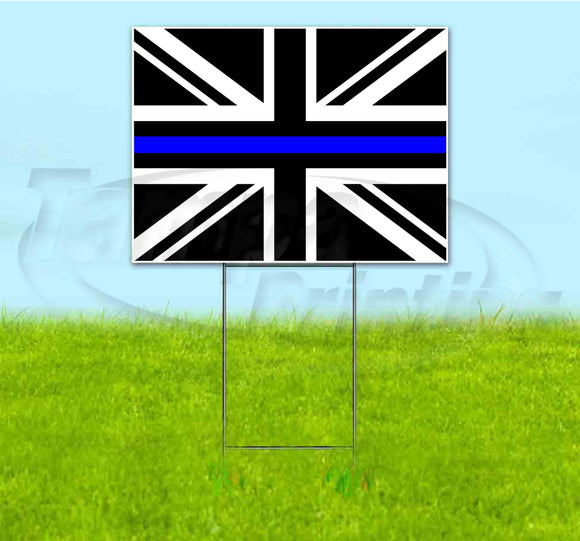 United Kingdom Thin Blue Line Flag Yard Sign