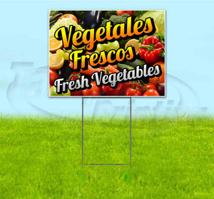 Vegetales Frescos Fresh Vegetables Yard Sign