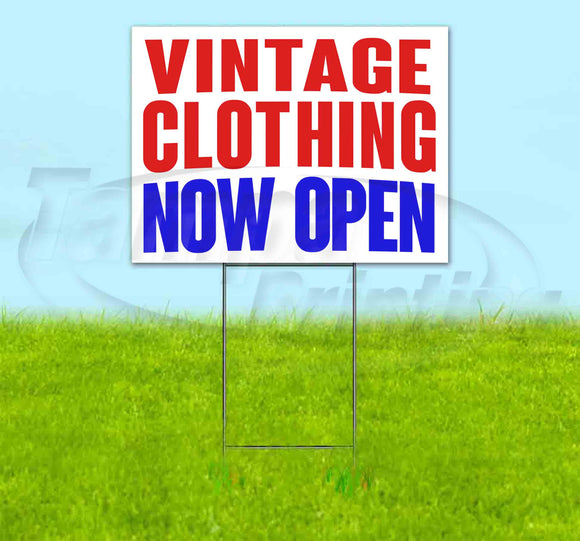 Vintage Clothing Now Open Yard Sign