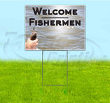 Welcome Fisherman Yard Sign