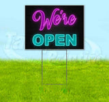 Were Open Neon Yard Sign