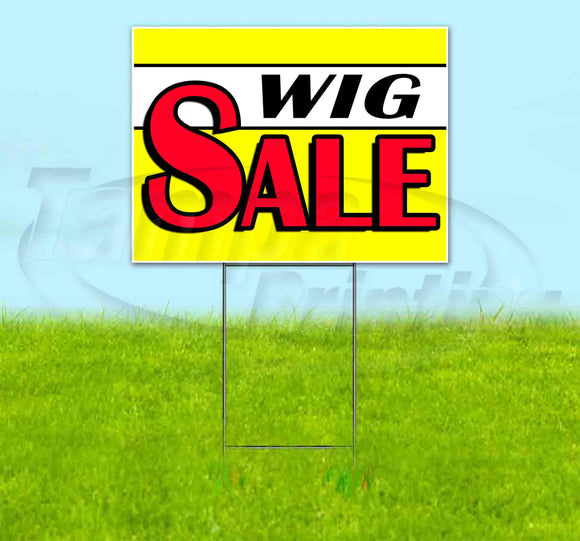 Wig Sale Yellow Yard Sign