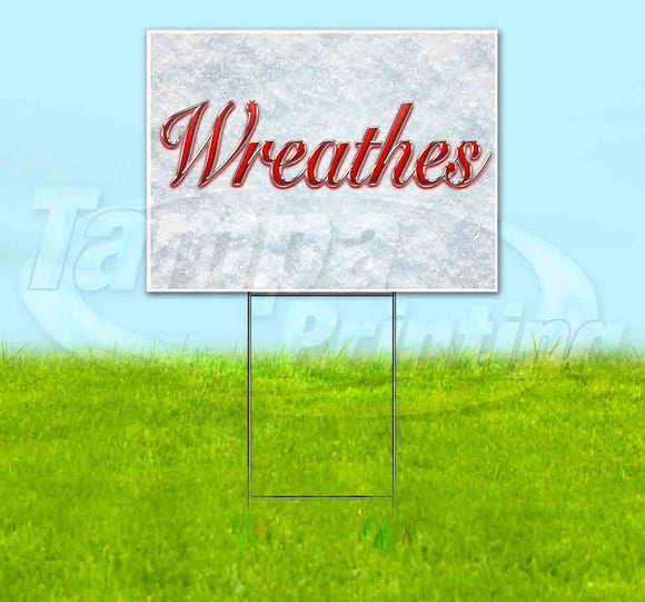 Wreathes Red & Chrome Yard Sign