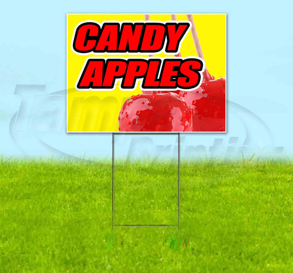 Candy Apples Yellow Background Yard Sign