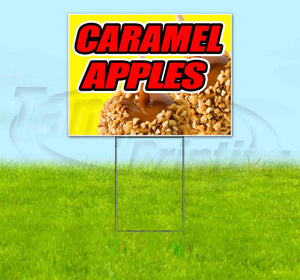 Caramel Apples Yellow Background Yard Sign