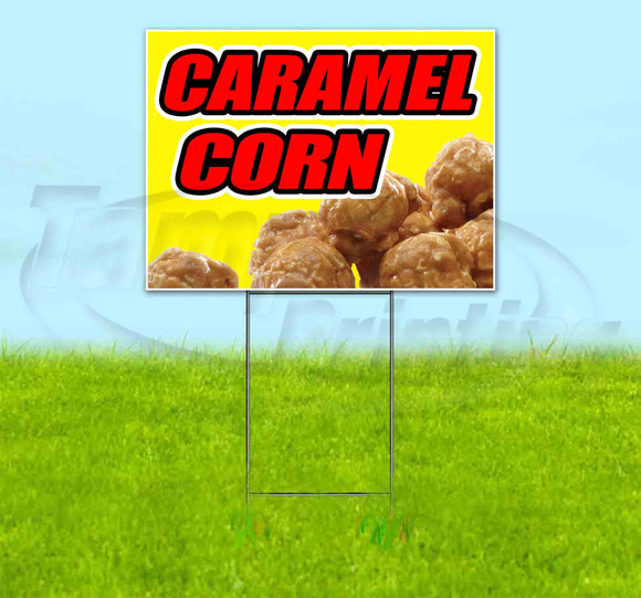 Caramel Corn Yellow Background Yard Sign