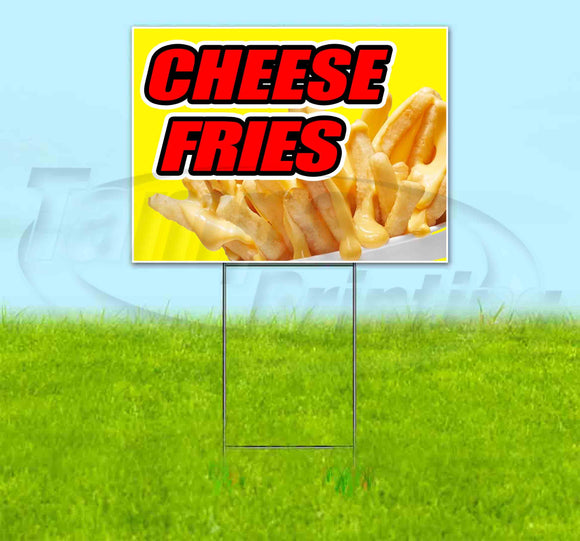 Cheese Fries Yellow Background Yard Sign
