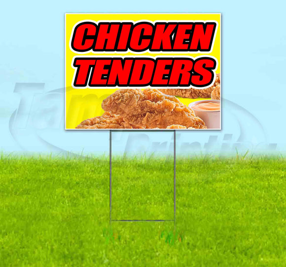 Chicken Tenders Yellow Background Yard Sign