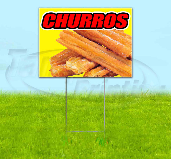 Churros Yellow Background Yard Sign