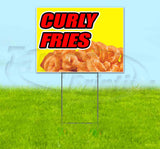Curly Fries Yellow Background Yard Sign