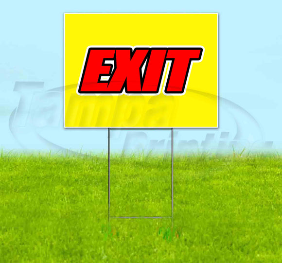 Exit Yellow Background Yard Sign