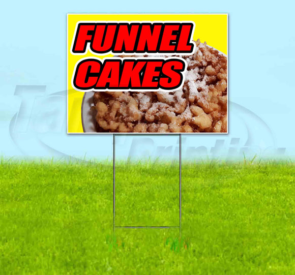 Funnel Cakes Yellow Background Yard Sign
