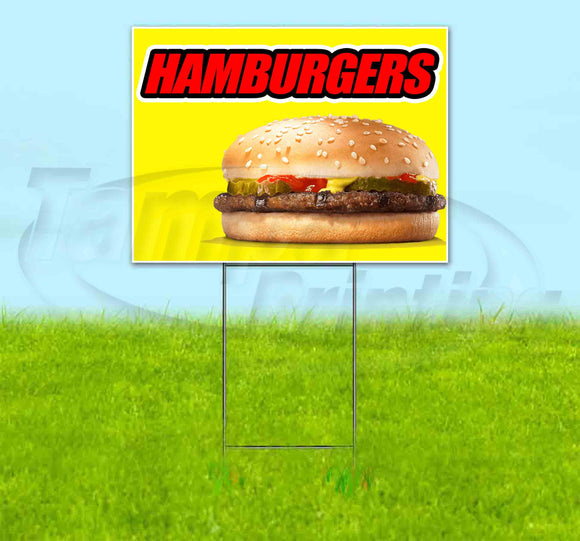 Hamburgers Yellow Background Yard Sign