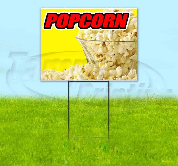 Popcorn Yellow Background Yard Sign