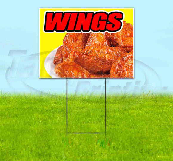 Wings Yellow Background Yard Sign