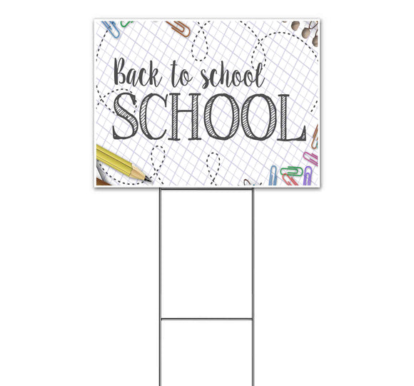 Back To School Yard Sign