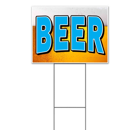 Beer In Glass Yard Sign