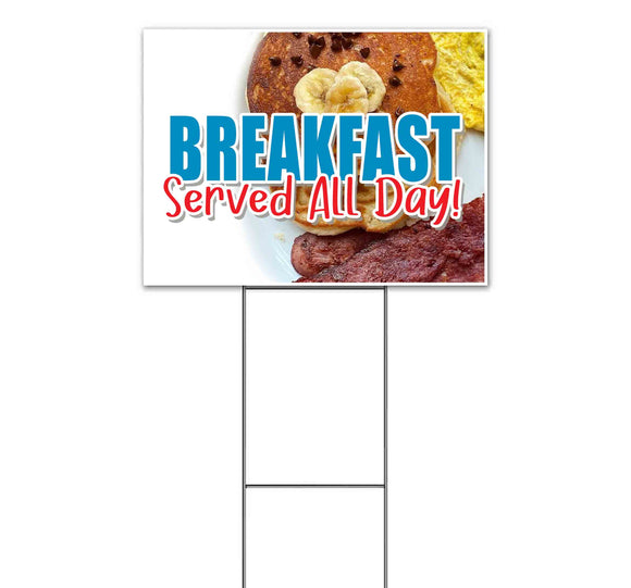 Breakfast Served All Day Yard Sign