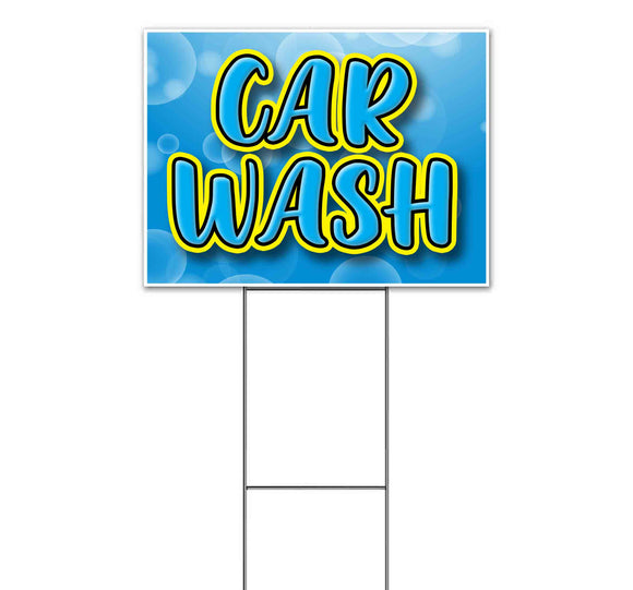 Car Wash Bubbles Yard Sign