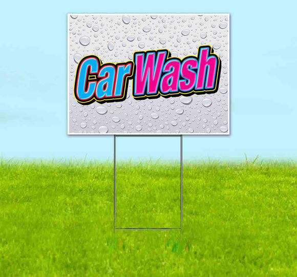 Car Wash Droplets Yard Sign