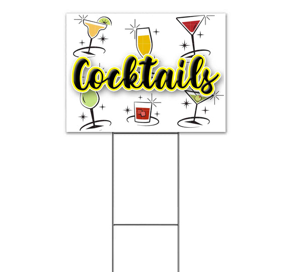 Cocktails Yard Sign