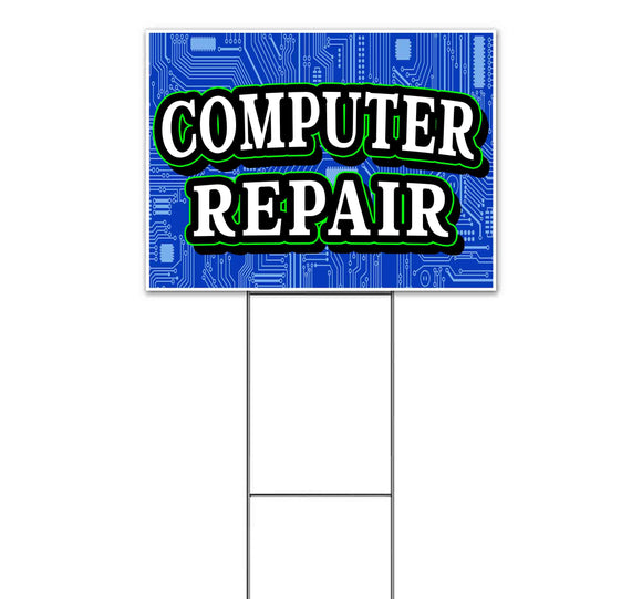 Computer Repair Yard Sign