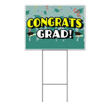 Congrats Grad Teal Yard Sign