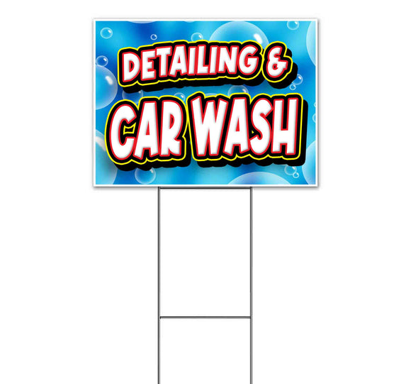 Detailing & Car Wash Yard Sign