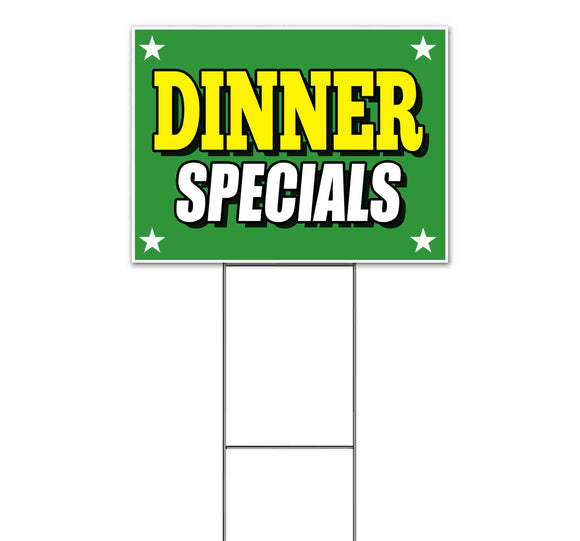 Dinner Specials Green Yard Sign