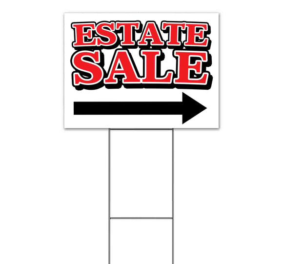 Estate Clearance Right Arrow Yard Sign