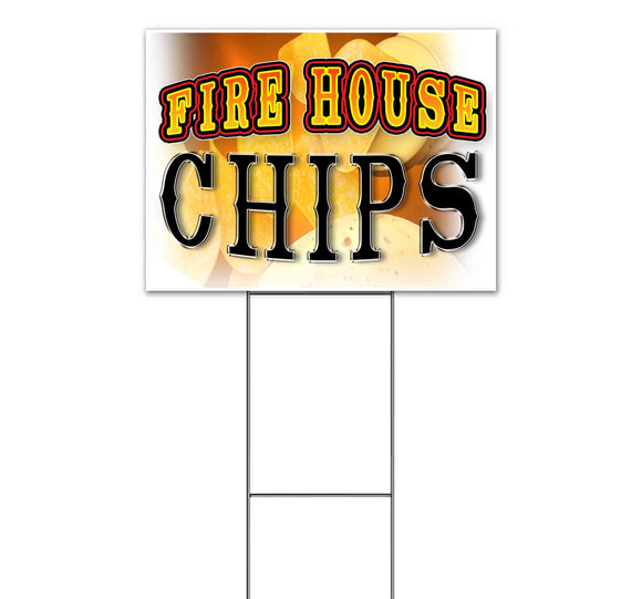 Fire House Chips Yard Sign