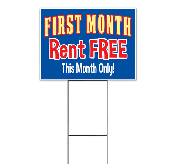 First Month Rent Free Yard Sign