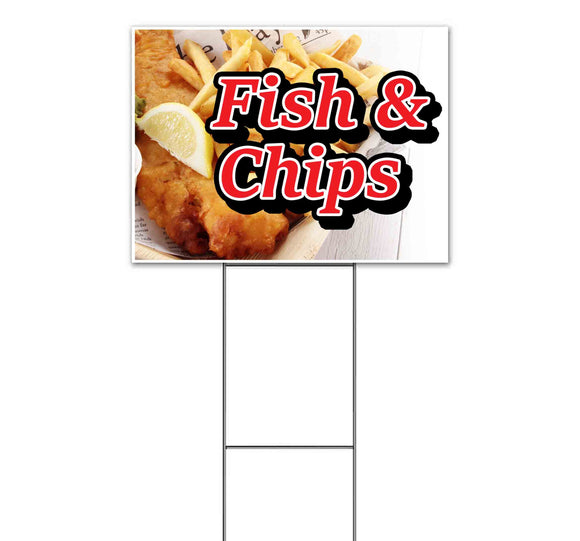Fish & Chips Yard Sign