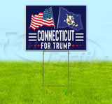 Connecticut For Trump Flag Yard Sign