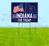 Indiana For Trump Flag Yard Sign