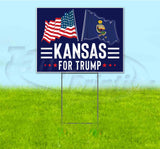 Kansas For Trump Flag Yard Sign