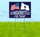 Massachusetts For Trump Flag Yard Sign