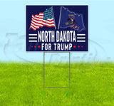 North Dakota For Trump Flag Yard Sign