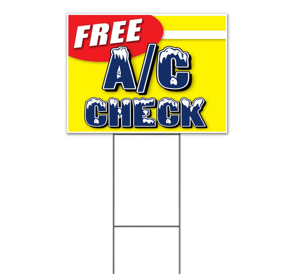 Free A/C Check Yard Sign
